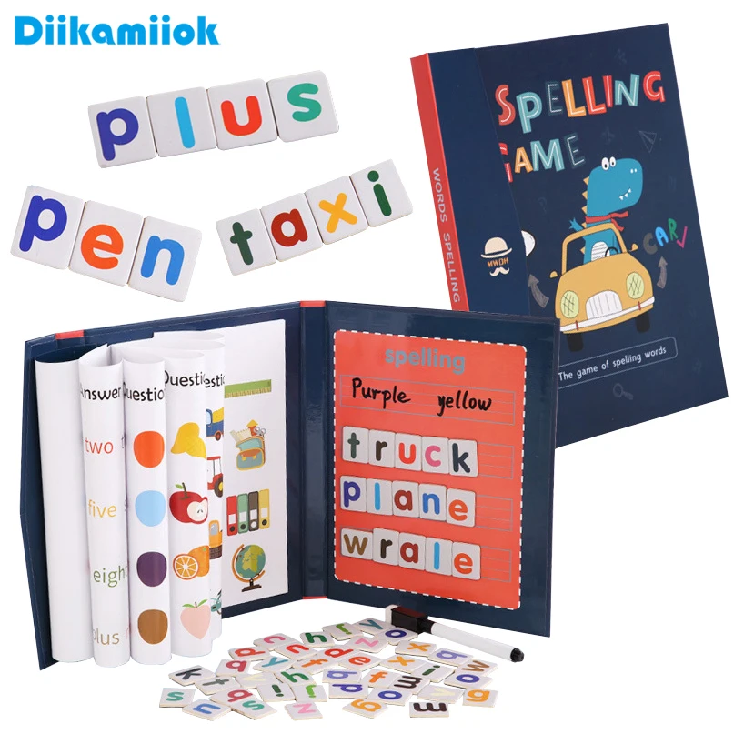 Kids Educational Games Learn English - 1pc Magnetische alfabet spellingwoordpuzzels Spelletjes voor