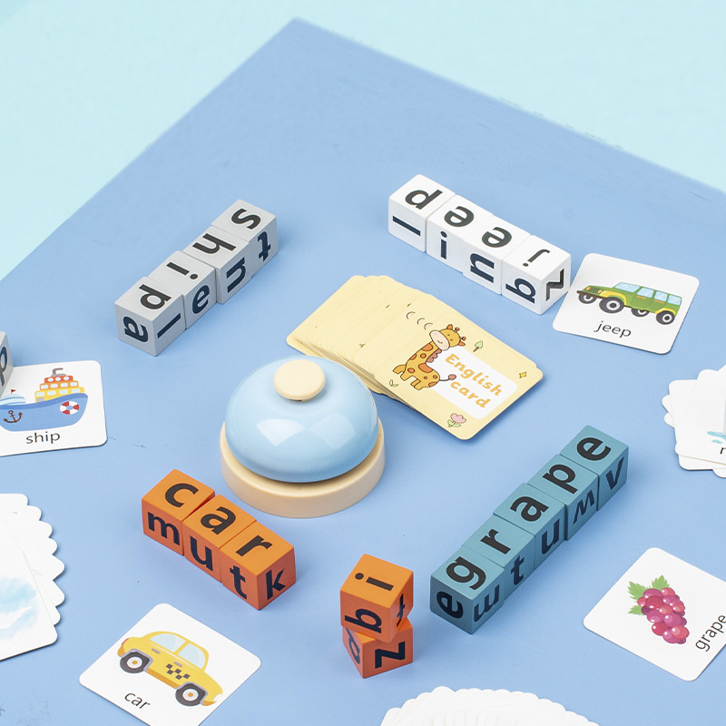 Kids Educational Games Learn English - Creatief houten spreukwoordspeelgoed Letter Cognitieve uitdaging
