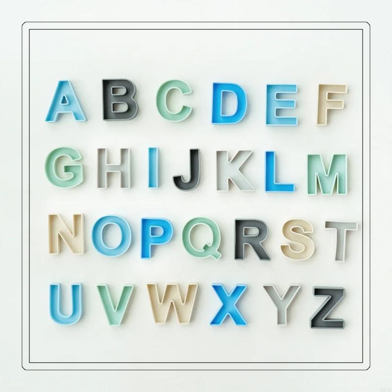Kids Educational Games Learn English - 24 -stcs 9x7cm siliconen Engelse briefblokken