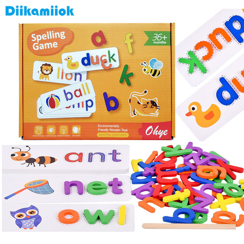 Kids Educational Games Learn English - 52 stks Engels Alfabet Spelling Woord