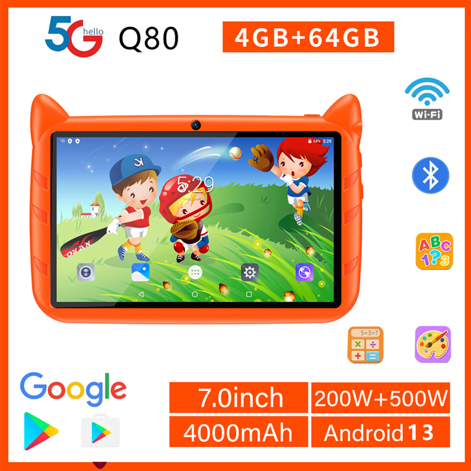 Kids Educational Games Learn English - Nieuwe 5G WiFi Kids Tablet 7
