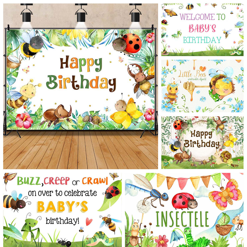 Background For Kids Education - Cartoon Insect Party Vroege Onderwijs Lieveheersbeestje
