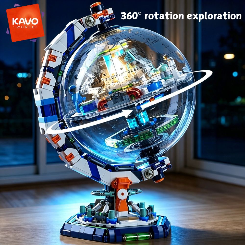 Globe Interactive Light - KAVOWORLD 1793-delige Ruimte Station Bouwstenen Set