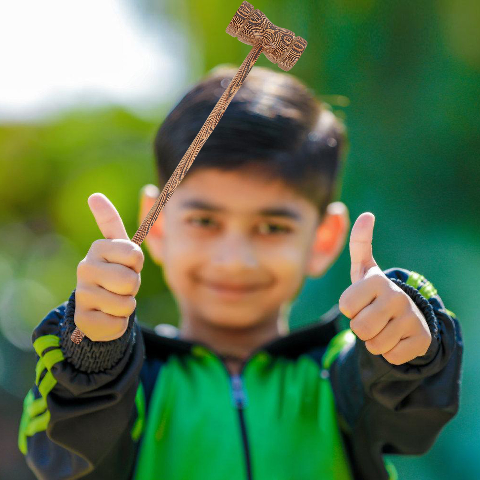 Kids Education Desk - Houten rechtershamer, handgemaakt voor rechtenthema, rollenspel,